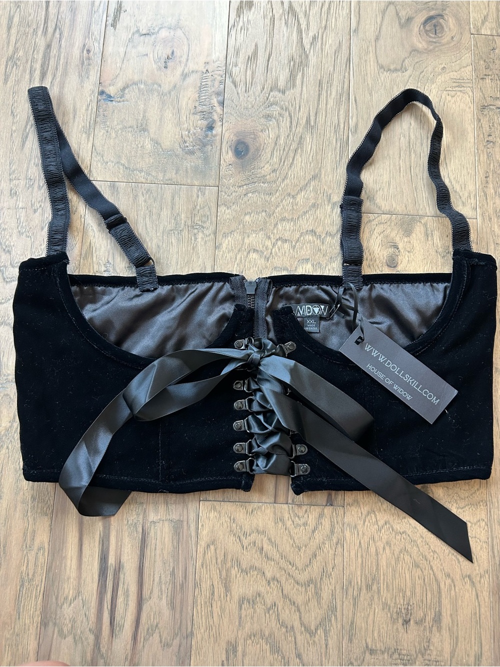 Dolls Kill Widow Fall From Grace Velvet Corset/Underbust Size XXL NWT